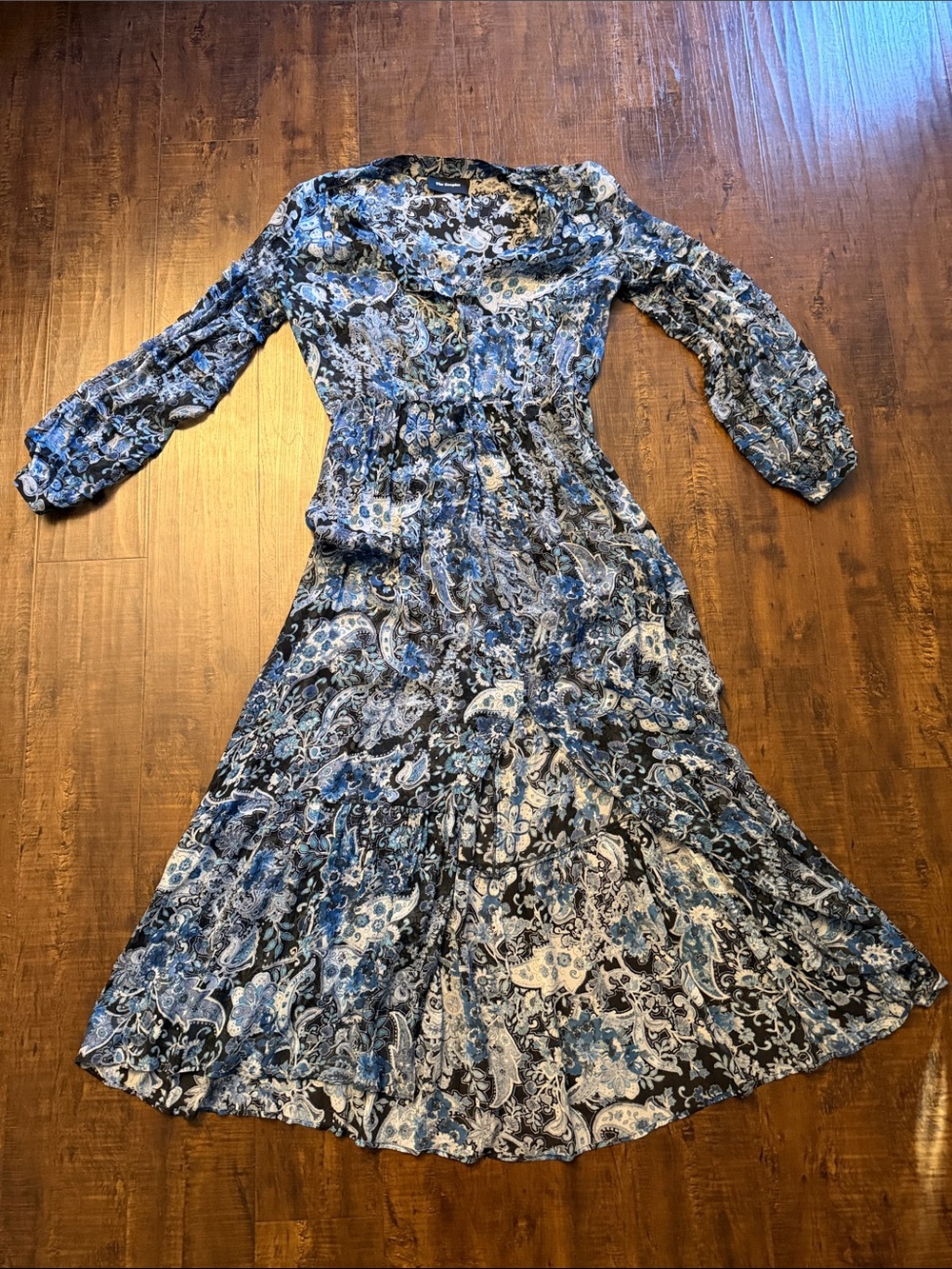 The Kooples Blue Paisley Maxi Dress